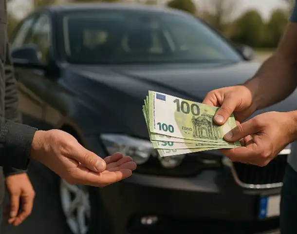 Ein Barkauf beim Autoankauf in Wetzlar zeigt den erfolgreichen Abschluss eines Geschäfts.